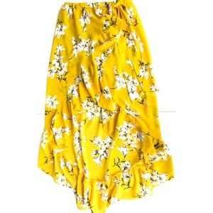 Jealous Tomato • High Low Yellow Floral Skirt